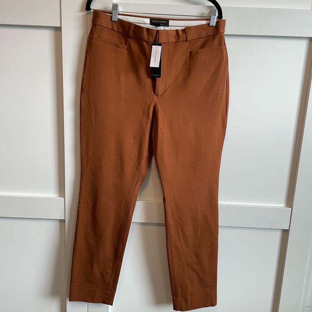 NWT BANANA REPUBLIC Sloan Umbria Brown High Rise Pants 14P